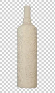 Decorative White Bottle with Embossed Patterns Stock Photos