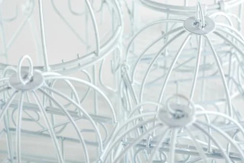 Decorative white cages Stock Photos