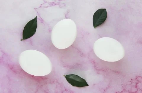 Decorative white festive easter eggs Stock Photos