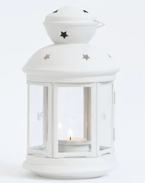 Decorative white lantern isolated on white Stock Photos