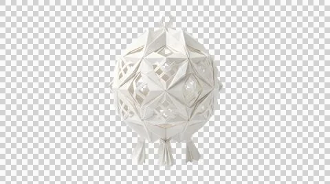 Decorative white paper lantern with geometric pattern 스톡 일러스트