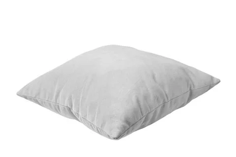 Decorative white rectangular pillow for sleeping and resting isolated on wh.. Stock Photos