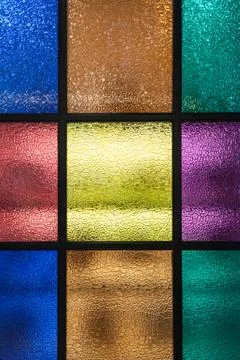 Decorative window of various colored rectangles Stock-Fotos