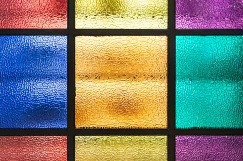 Decorative window of various colored rectangles 写真素材