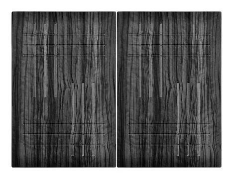 Decorative wood patterned kitchen two black white cabinet door isolated on white Stock Photos