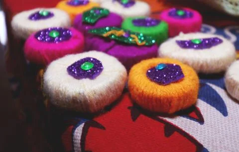 Decorative woolen items Stock Photos