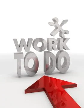 Decorative work to do icon with red arrow Stock Illustration