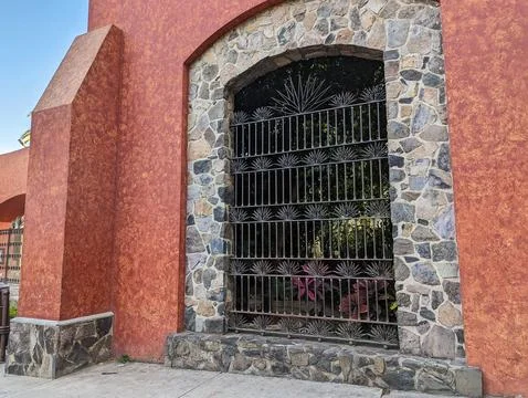 Decorative Wrought Iron with Agave Patterns Stock Photos
