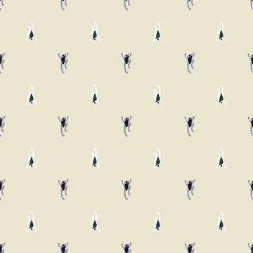 Decorative zooligy seamless pattern with funny froggy navy blue silhouettes.  Stock Illustration