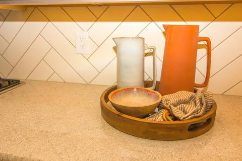 Decorator Kitchen Tray With Two Pitcher Containers Photos