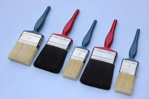 Decorators paintbrushes Stock Photos
