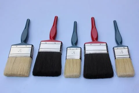 Decorators paintbrushes Stock Photos