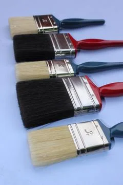 Decorators paintbrushes Stock Photos