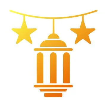 Decortaion icon solid gradient yellow style ramadan illustration vector ele.. Illustrazione stock