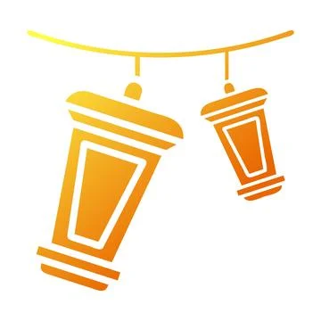 Decortaion icon solid gradient yellow style ramadan illustration vector ele.. Illustrazione stock