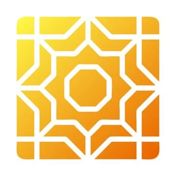 Decortaion icon solid gradient yellow style ramadan illustration vector ele.. Illustrazione stock