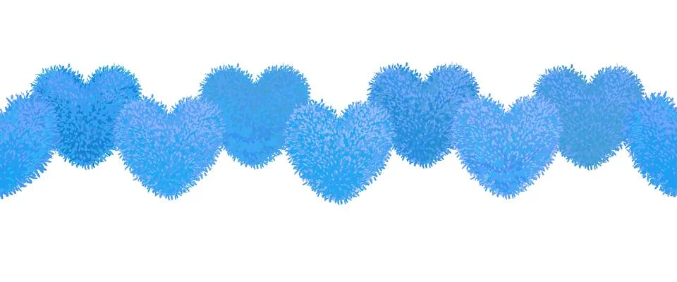 Decortive elements with pom-poms in the shape of a heart 스톡 일러스트