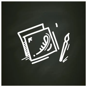 Decoupage chalk icon Stock Illustration