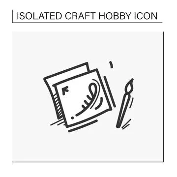 Decoupage hand draw icon Illustrazione stock