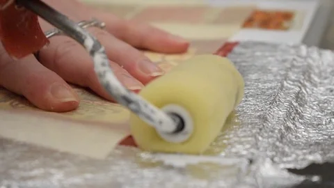 Decoupage technique Video stock 124657303