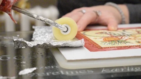 Decoupage technique Video stock 124657374