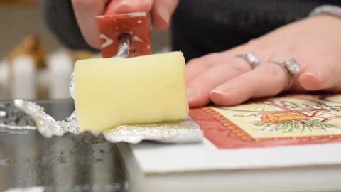 Decoupage technique Video stock 124657409
