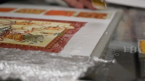 Decoupage technique Video stock 124658101