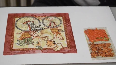 Decoupage technique Video stock 124658390