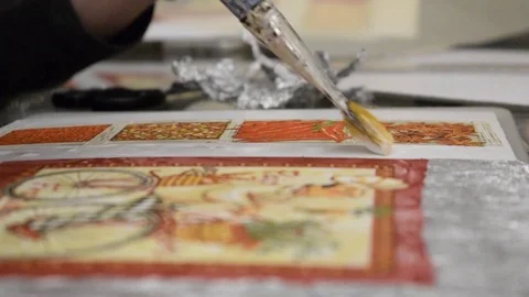 Decoupage technique Video stock 124658614