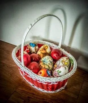 Decoupaged Easter Eggs Stock Photos