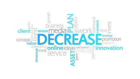 Decrease, Animated Typography 库存插图