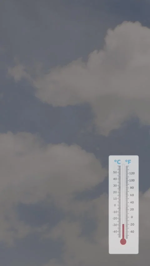 Decrease in atmospheric temperature - Vertical animated footage of the sky .. Stock Footage 310495588