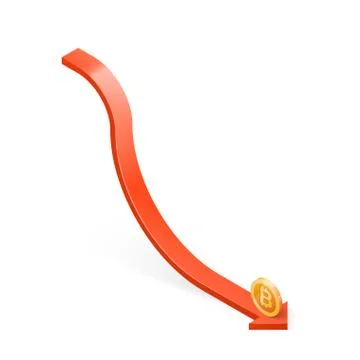 Decrease Bitcoin value Business concept. Isometric vector illustration Stock Illustration