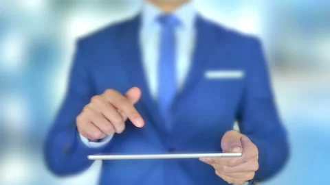 Decrease, Businessman with Hologram Concept 動画素材 131849322