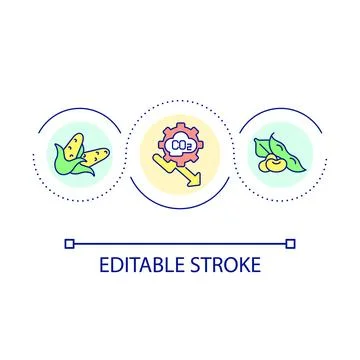 Decrease carbon dioxide loop concept icon 스톡 일러스트