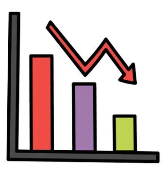 Decrease chart flat icon design 库存插图