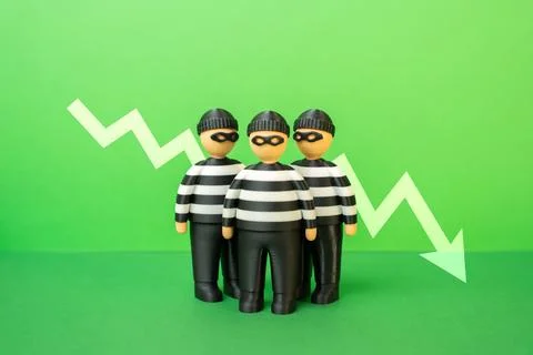 A decrease in crime rate. Reflecting improved public safety and effective law Stock Photos