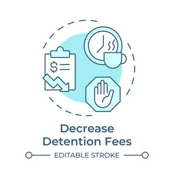 Decrease detention fees soft blue concept icon Illustrazione stock