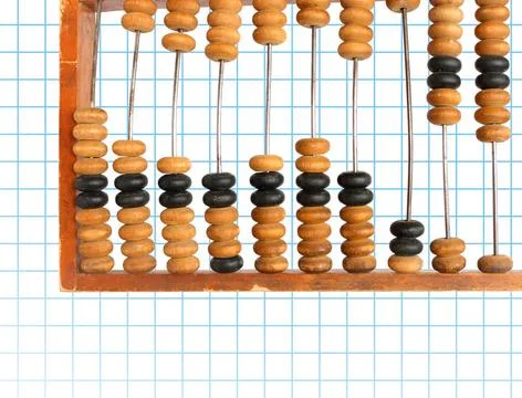 Decrease diagram on abacus decrease diagram on old wooden abacus Copyright... Stock Photos