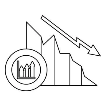 Decrease diagram coin business Stock Illustration