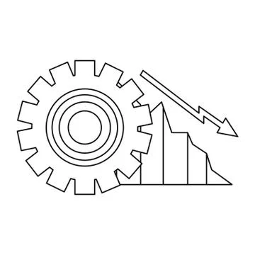 Decrease diagram gear business Stock Illustration