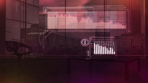 Decrease in dollar quotes on the background of a laptop in the office. 動画素材 248599356