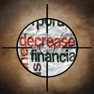 Decrease finance target Stock Photos
