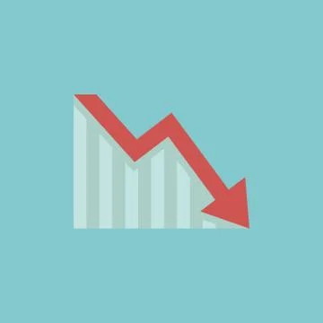 Decrease Flat Icon 库存插图