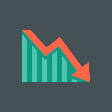 Decrease Flat Icon Illustrazione stock