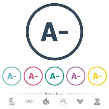 Decrease font size flat color icons in round outlines Stockillustratie