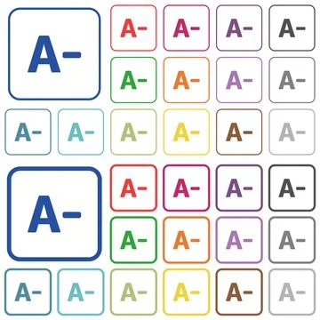 Decrease font size outlined flat color icons Stockillustratie