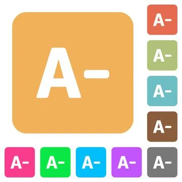 Decrease font size rounded square flat icons Stockillustratie