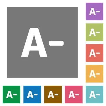 Decrease font size square flat icons 库存插图