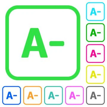 Decrease font size vivid colored flat icons icons Stockillustratie